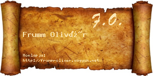 Frumm Olivér névjegykártya